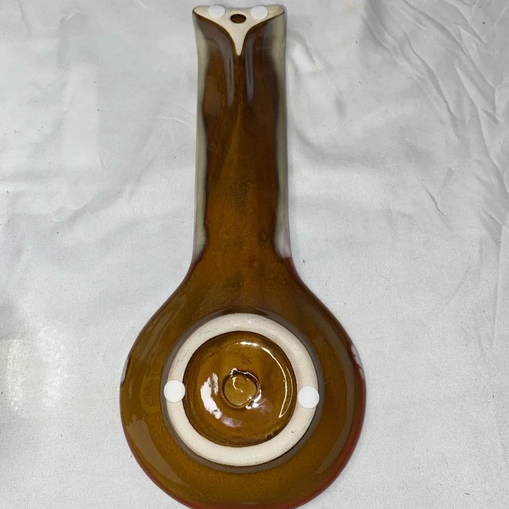Kirkland's Potter's Garden Vintage Christmas Santa‎ Spoon Rest Hand Painted